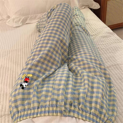 FHHUABD PAJAMA Pants Mickey Plaidhose Frühlings- und Sommerdünne Casual Hosen zu Hause und die Schüler können im Herbst 854 [Hosen] 2xl [135-155jin [Jin gleich 0,5 kg]] nehmen