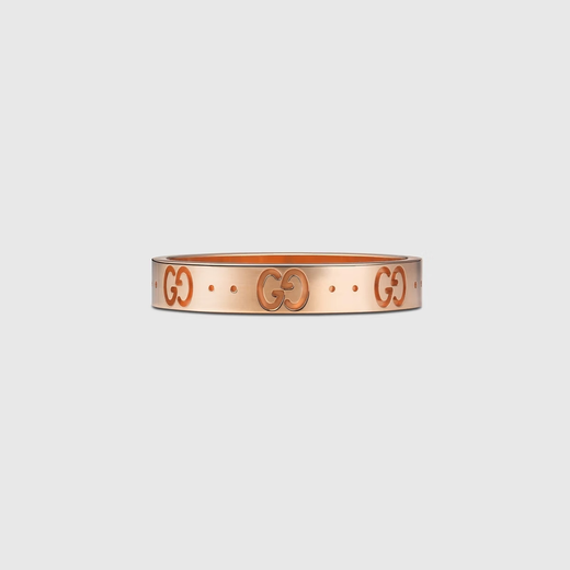GUCCI Gucci Icon Series 18K Rose Gold Slim Ring Rose 18K Gold 20