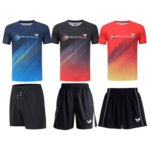 
Butterfly table tennis uniform men's summer new quick-drying breathable badminton uniform suit 838 blue top + 1913 quick-drying pants suit XL men/weight 130-140Jin [Jin equals 0.5 kg]