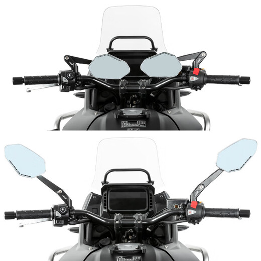 Loboo de motocicleta cruda plegable retrovisor espejo universal modificado de aluminio aleación anti-caza espejo espejo grande reflector rm03 retrovisor plegable negro espejo 683 accesorios de tornillo paquete