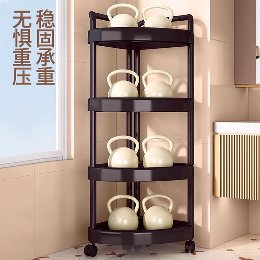 Shunyou bathroom rack bathroom floor-standing toilet tripod wash storage corner rack black four-layer SY-1322