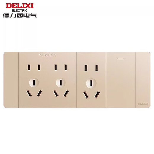 
Delixi 118 type switch socket, double control, three plugs and nine holes, single opening and fifteen holes, 1 opening and 9 holes, 1 opening and 9 holes, 691 gray---1 opening and 15 holes,
