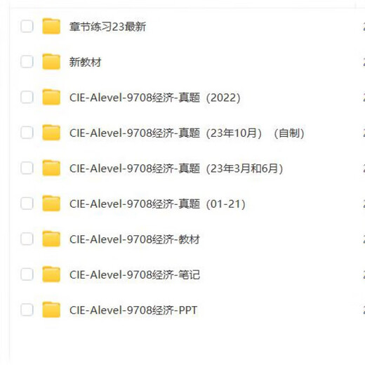 CIE Aeve经济 Economics9708 历年真题/分章练习/笔记/PPT/教材 [教cai教辅] 版