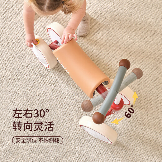 
kidpop children's balance bike baby walker 1-3 years old four-wheel scooter slid car baby toys gift for one year old retro red