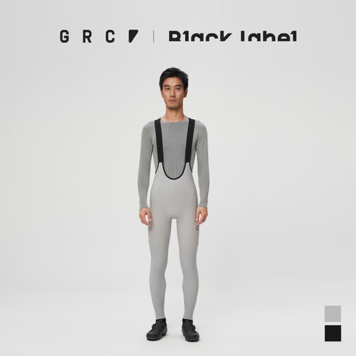 GRC Unbelebte Radsporthosen Schwarzes Label Black Label Serie Herbst- und Winter -Fleece -Gurthose für Männer schwarz xs