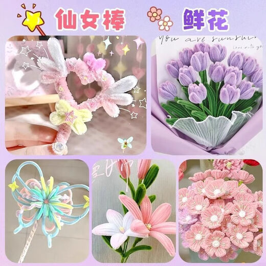Des bâtons de torsion à sec avec des bandes longues spéciales et des bouquets épaisses à la main d'origine du sac de bricolage à la main
