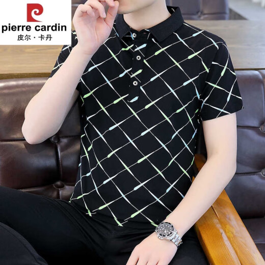 皮尔卡丹2024夏季新款Polo衫短袖男潮牌ins修身翻领半袖T恤男士上衣服 F9226卡其 M