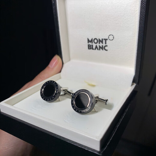 Montblanc (Montblanc) Spot Business French Men's Black Agate Formal Cuffers Officiel authentique produit rotatif rotatif noir Agate Nouveau emballage
