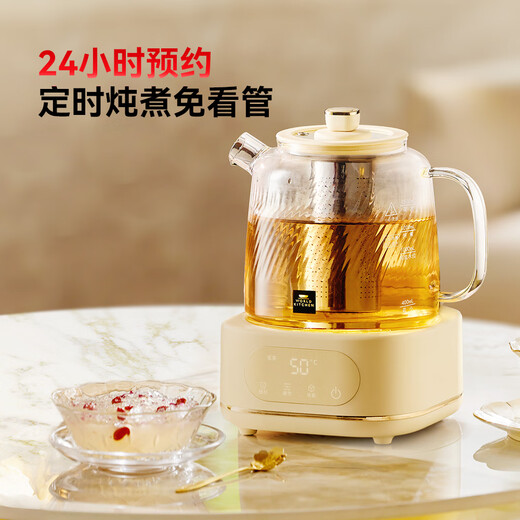 World KitchenCorning Health Pot Full Glass Flower Teapot 1.5L Large Capacity Office Insulation Pot Household Tea Kettle Kettle Constant Temperature Electric Kettle Self-use Gift 1.5L Tea Leak + Full Glass Lid Same Style as Sam