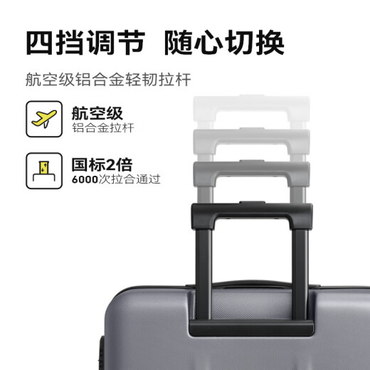 90分行李箱20英寸拉杆箱商务可登机旅行箱密码箱子多瑙河灰色