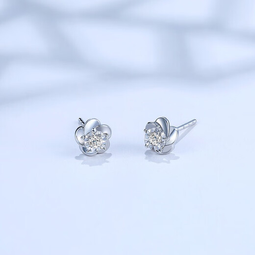 DL 1998 Fat Donglai same style platinum earrings PT950 platinum women's 18k diamond earrings 2024 new trendy Christmas earrings pair