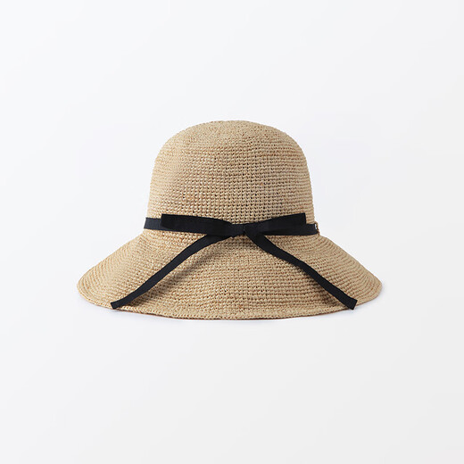 无印良品（MUJI）酒椰叶纤维 细编圆顶礼帽 帽子 草帽 25年夏季 DBA91A5S 原色 55-57cm