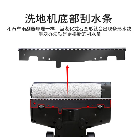 Langshi aplica Timco Fuwan piso lavadora tira limpiadora 1.0 generación 2.0 segunda generación cepillo de goma delgado tanque de agua limpia cubierta del tanque de aguas residuales accesorios consumibles domésticos Timco 2.0LCDLED tira limpiadora 1 (original) no incluye rodillos
