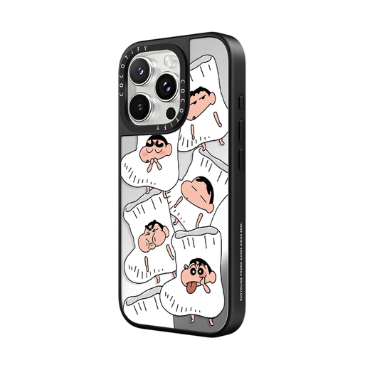 FUPU CASE [Huaqiangbei] Geeignet für iPhone Apple 16Promax Mobiltelefon Fall 15Pro/14/16 Socken Crayon Shin-Shikawa 16pro Japanisch und Korean 16Plus Magnetic 12 Fashion Case echte Silberspiegel Magsafe Magnetic Saugth [CS#4837 iPhone