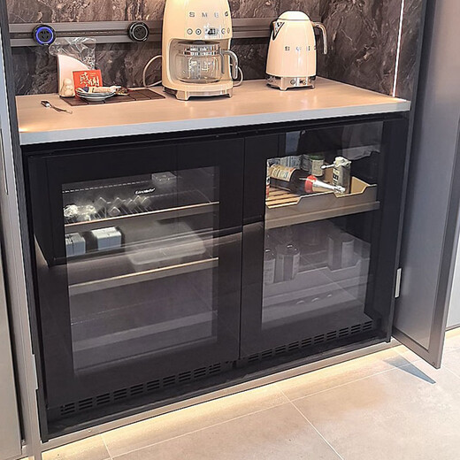 DBERLAN 40-piece under-counter embedded wine cabinet constant temperature wine cabinet beverage cabinet tea refrigerator cabinet built-in wall household fixed frequency - full glass door single temperature 51 bottles