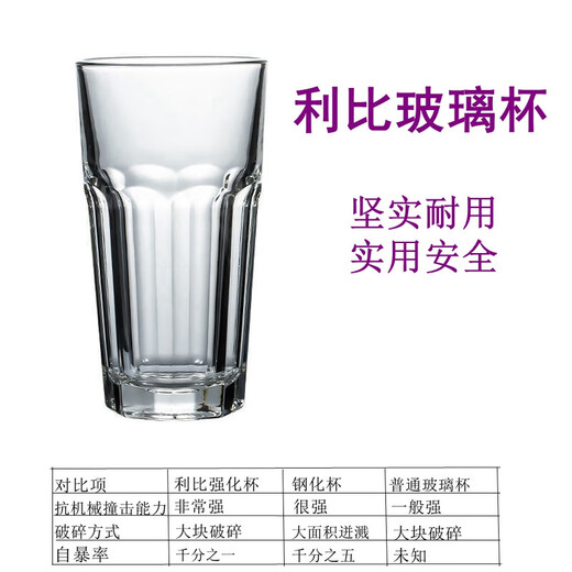 娇全玻璃杯八角杯加厚大号啤酒杯奶茶冷饮杯必胜客家用耐高温水杯扎杯 470ml（15256）