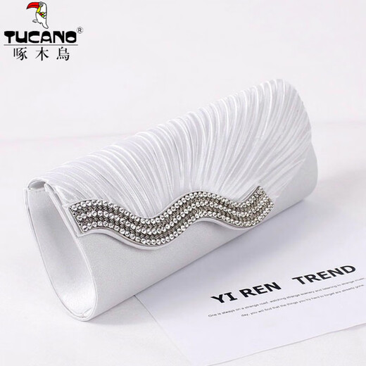啄木鸟（TUCANO）2025新款手拿包女洋气时尚晚宴包礼服旗袍搭配宴会欧美镶钻小手包 新款灰色新品