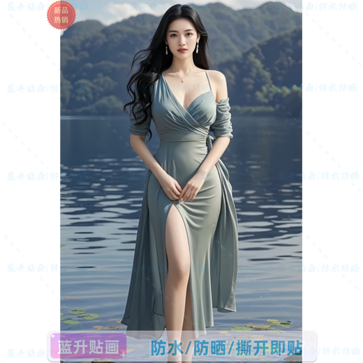 性感美女全光海报 性感纯欲风气质美女个性写真海报贴画出租屋家 A3886 高宽20*13 x 防水/防晒/自粘贴 x