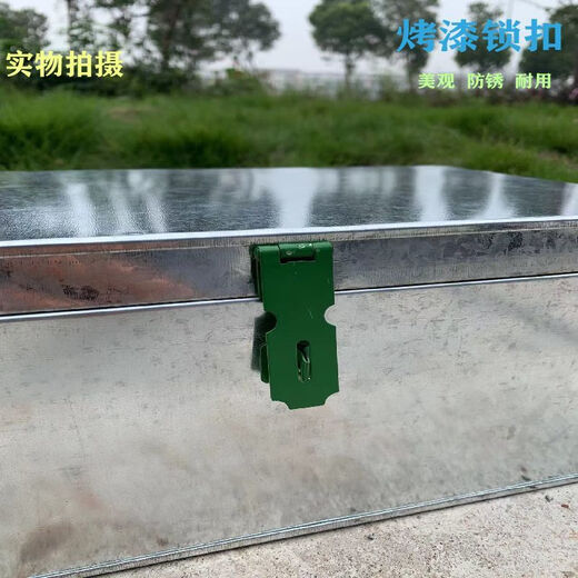 Vinoa Caja de Herramientas de Hierro Grande Caja para Llevar de Chapa galvanizada con Cerradura Caja de Almacenamiento para Guardar carpintería Caja de Hierro portátil No. 1 Caja de Almacenamiento Caja de Lata + Cerradura