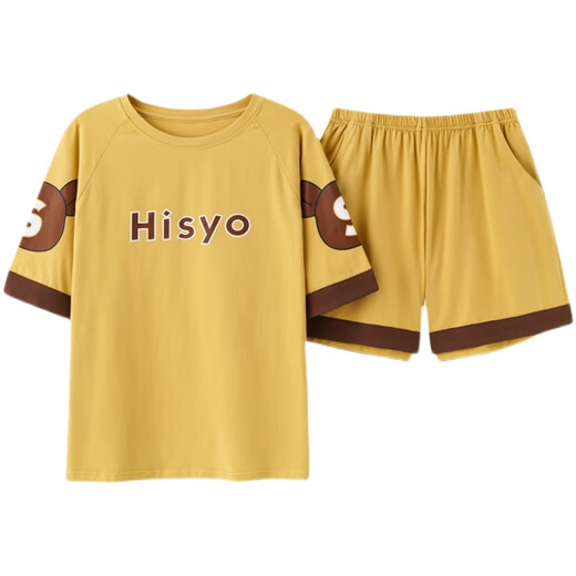 
Sadly, she is a big boy pajamas 12-15 years old, aged 12-15, summer pure cotton short-sleeved junior high school students high school girls girl home clothes golden GXT6630 color M (recommended 75-95 Jin [Jin equals 0.5 kg])