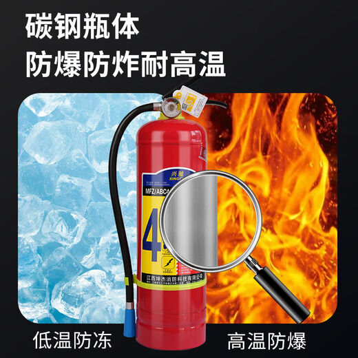 灭火器4公斤新手提式干粉消防商铺用家用餐饮12358kg车用器材 MFZ/ABC2【车用家用】