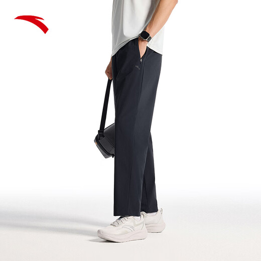Anta (Anta) Master Taille Sporthose, Männerschuh-Sonnenschutzhosen, Eisseide gerade Bein Casual Hosen, für DAD 152527528 [Master Taille] Cold Black-3 L (männlich 175)