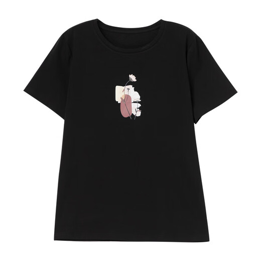 Lanye Mengxiang women's short-sleeved high-end women's fashionable middle-aged fat mmt shirt women's summer plus size women's loose cotton middle-aged coffee 9892 models cotton 95% spandex 5% L 100-115Jin [Jin equals 0.5 kg]