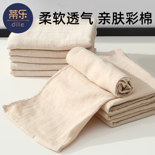 蒂乐婴儿尿布纯棉新生儿秋季可洗初生宝宝纱布尿片介子戒子可水洗 彩棉尿布10条 10片装 70*50
