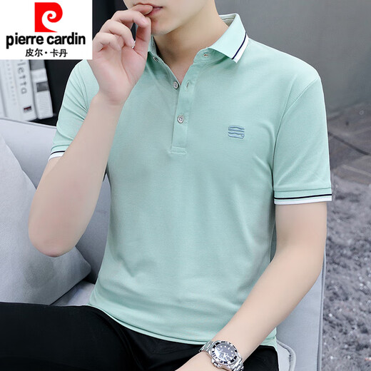 Pier Cardin gutaussehende Männer mit kurzärärmernem Top Sommer lässig jugendlich klein-helles Revers halbärsiges T-Shirt Trendy Polo-Hemd weiß S5012 gutaussehendes neues M-Gewicht 95-115