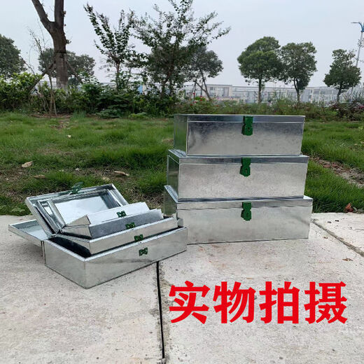 Vinoa Caja de Herramientas de Hierro Grande Caja para Llevar de Chapa galvanizada con Cerradura Caja de Almacenamiento para Guardar carpintería Caja de Hierro portátil No. 1 Caja de Almacenamiento Caja de Lata + Cerradura