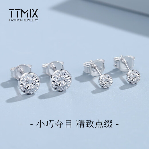 TTMIX car flower imitation diamond platinum earrings for women pt950 fashionable platinum earrings birthday gift for girlfriend in stock small size 1.1-1.3g