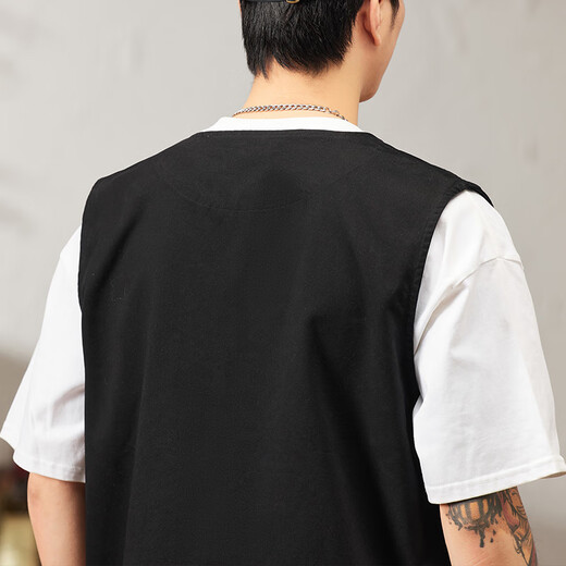 Jeep (JEEP) Vest Men's Spring and Autumn Casual Fishing Vest Workwear Multi-Pocket Fishing Suit Sleeveless Jacket Khaki L