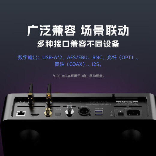 Shanling SMT1.3 Desktop Streaming Media Turntable Digital Broadcast Processor High-Fidelity Dual-Band WiFi6 Transmission NAS Function Silver Get 64Gu Disk with Order and L8 with Order