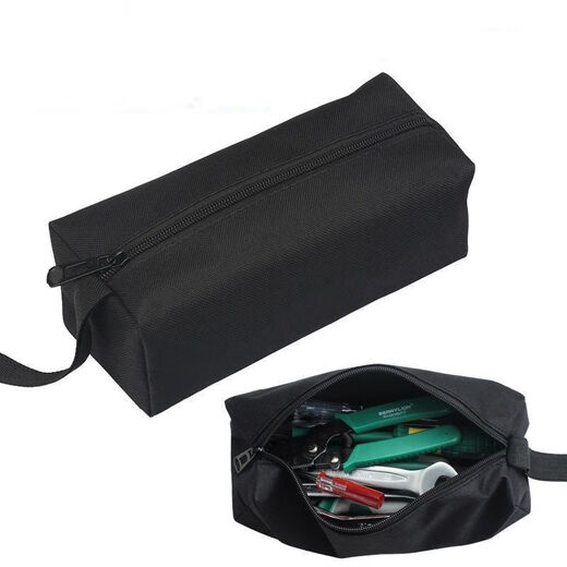 An Junsheng small canvas tool bag small parts bag multi-functional Oxford cloth waterproof repair bag electrician bag portable storage bag blue and black small size 20cm (wear-resistant + waterproof) high elastic composite fabric