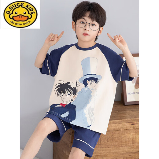 G.duckkids Little Milk Dragon Pajamas Pajamas Boys Cotton de manga pura Summer Summer Boy delgado Cartoon Mediano de aire acondicionado para el aire acondicionado para la ropa del hogar [Algodón puro] 693 Chinchilla 150 cm S Altura de tamaño 143-153 Peso 65-
