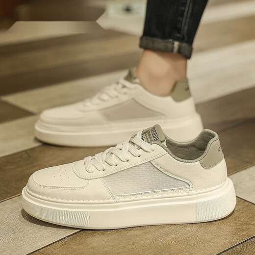 Belle 2025 Summer Hottest Fin Plate Zapatos Pequeños Blancos Sports Versátiles Avisables zapatos para hombres Lace-up Soft Sole Casual Sports 6995-Miguo Verde 40
