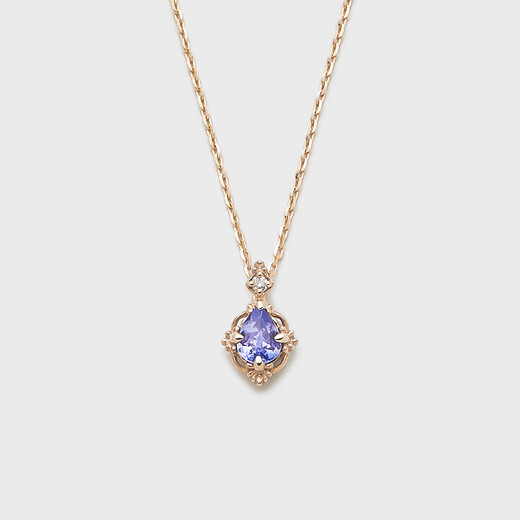 Junpo nojess22 winter natural tanzanite necklace with the same niche rhombus silver gold-plated zircon Japanese set Nai necklace