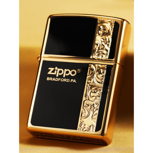 Zippo kérosène plus léger émail tangcao fleur d'affaires cadeau masculin en émail authentique émail tangcao fleur - noir - version autonome dy9902t