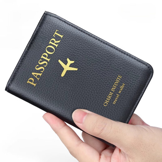 Kangaroo Luxus Leder Passport Clip Männer und Frauen Passport Buchschutz Hülle Passionstasche tragbare Ausweiskartenbeutel tragen Schwarz