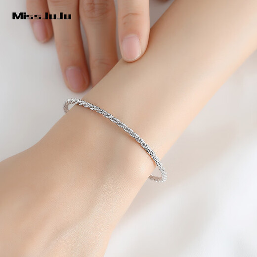 Miss JuJu pt950 platinum bracelet for women platinum twist rope small waist bracelet fashion jewelry weight 11.4-11.6g