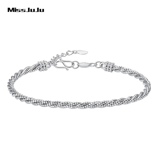 Miss JuJu pt950 platinum bracelet for women platinum twist rope small waist bracelet fashion jewelry weight 11.4-11.6g