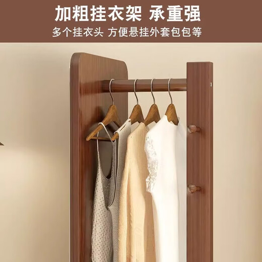 悠若琦穿衣镜家用衣帽架全身镜一体可旋转大试衣镜移动女生卧室落地镜子 原木色 168*40方形 旋转储物+挂衣