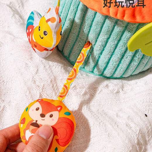 婴儿拉拉乐玩具手部精细摇铃推车挂件6-12月宝宝抽抽乐 jollybaby海狮拉绳拉拉乐