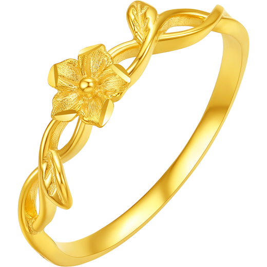 Saturday Lucky Yellow 18K Gold Ring Female Flower Birthday Gift C0114758 No. 10