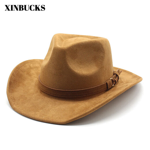 XINBUCKS Western Cowboy Hat Top Hat Men and Women European and American British Style Knight Hat Sun Visor Hat Jazz Hat Minority Name SN7965 Khaki (Unisex)