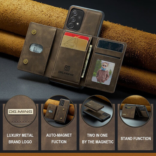 Suitable for Samsung Galaxy A73 wallet magnetic phone case A72 full-package anti-fall A71 special protective case M2 series [black] Samsung Galaxy A73 [5G version]