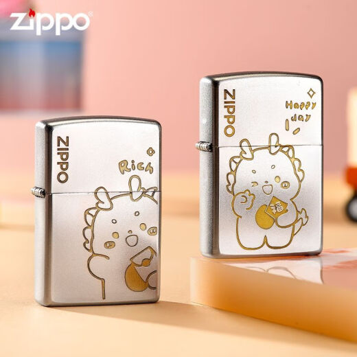 ZIPPO打火机 可爱招手比耶龙 官方zpoo 防风zppo煤油火机 可爱招手龙(单机无油)DY9902DK