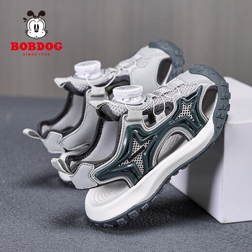 Babudou Boys's Head Sandals Лето 2025 Новые детские пляжные туфли среднего размера детской анти-скользкой мягкой подошвы мальчика Sport