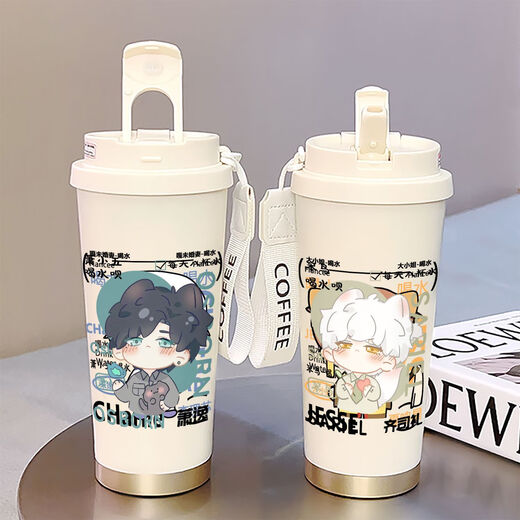 Charlie Sue Copa Thermos de gran capacidad para estudiantes Copa de agua de acero de acero inoxidable 2025 NUEVA CAPA DE CAFÉ CAFÉ CAPA DE CAPA DE MUJERES DE VALOR