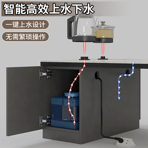 Tiransen 2025 New Slate Kung Fu Coffee Table Retractable Living Room Floor Cabinet Simple Home Kettle Integrated Tea Table Light Luxury Gray Kung Fu Coffee Table (Smart Water Supply)